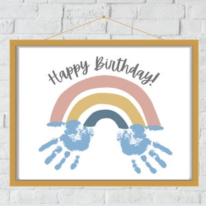 Printable Handprint Art for Birthday Happy Birthday Rainbow Instant