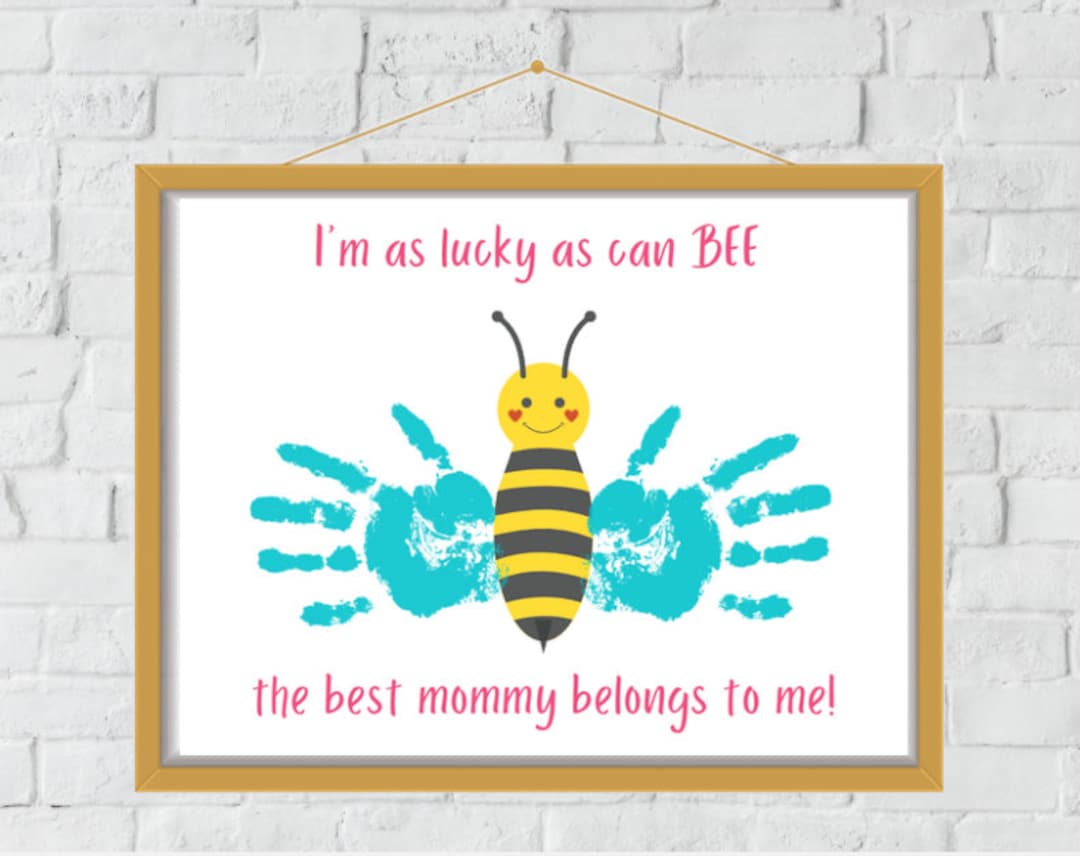Lucky Bee Handprint Art | Mommy Gift Keepsake (digital Download) - Etsy