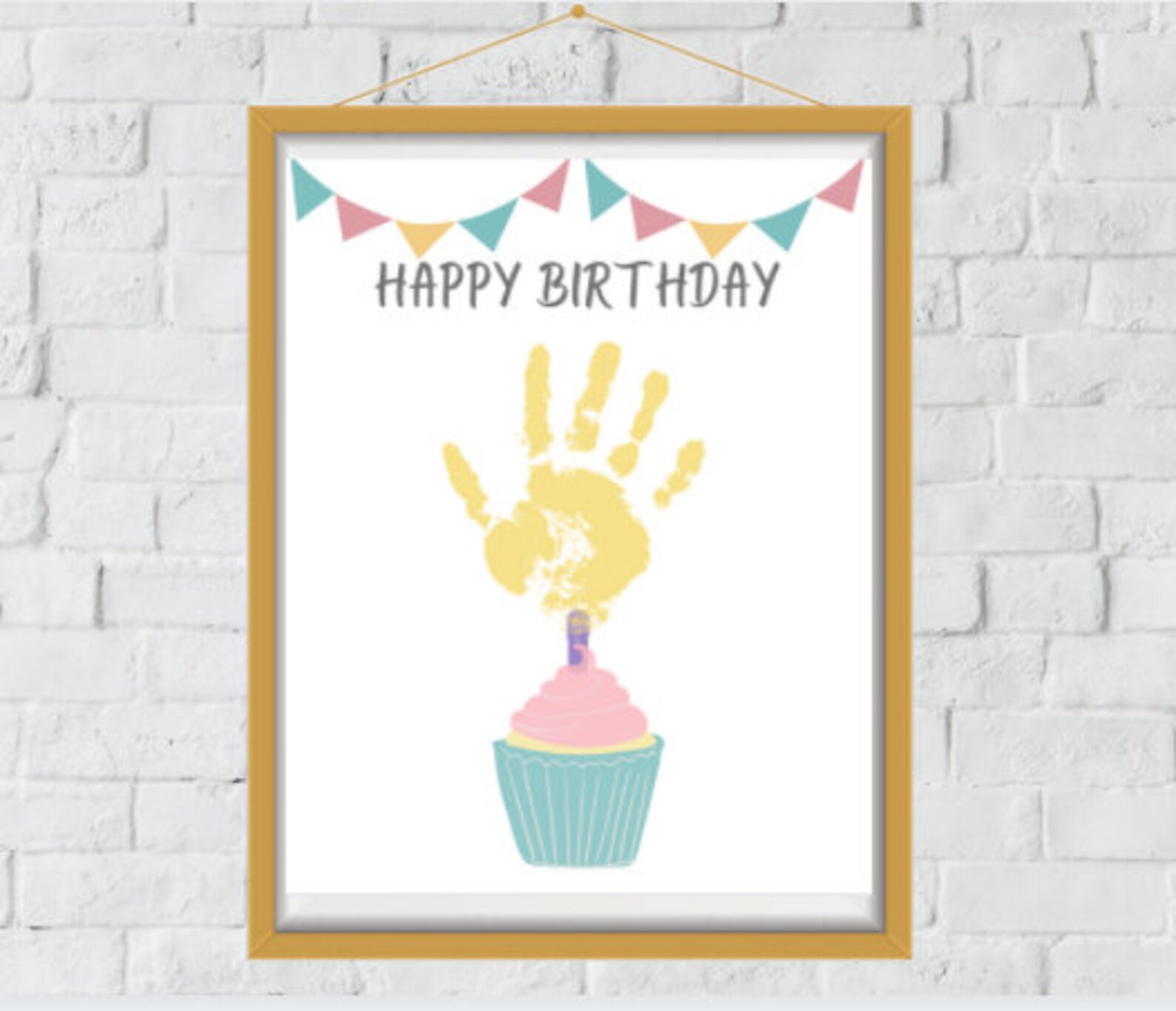 Printable Handprint Art for Birthday Happy Birthday - Etsy