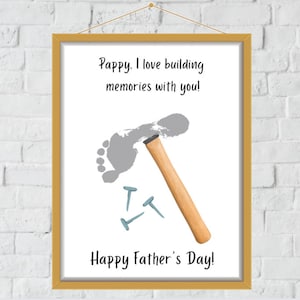 Printable Handprint Art | Pappy, I Love Building Memories With You | Happy Father&#39;s Day | Instant Digital Download