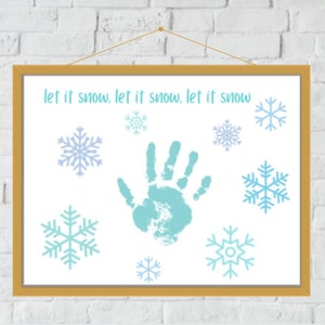 Printable Handprint Art | Let it Snow | Snowflakes Craft | Instant Digital Download