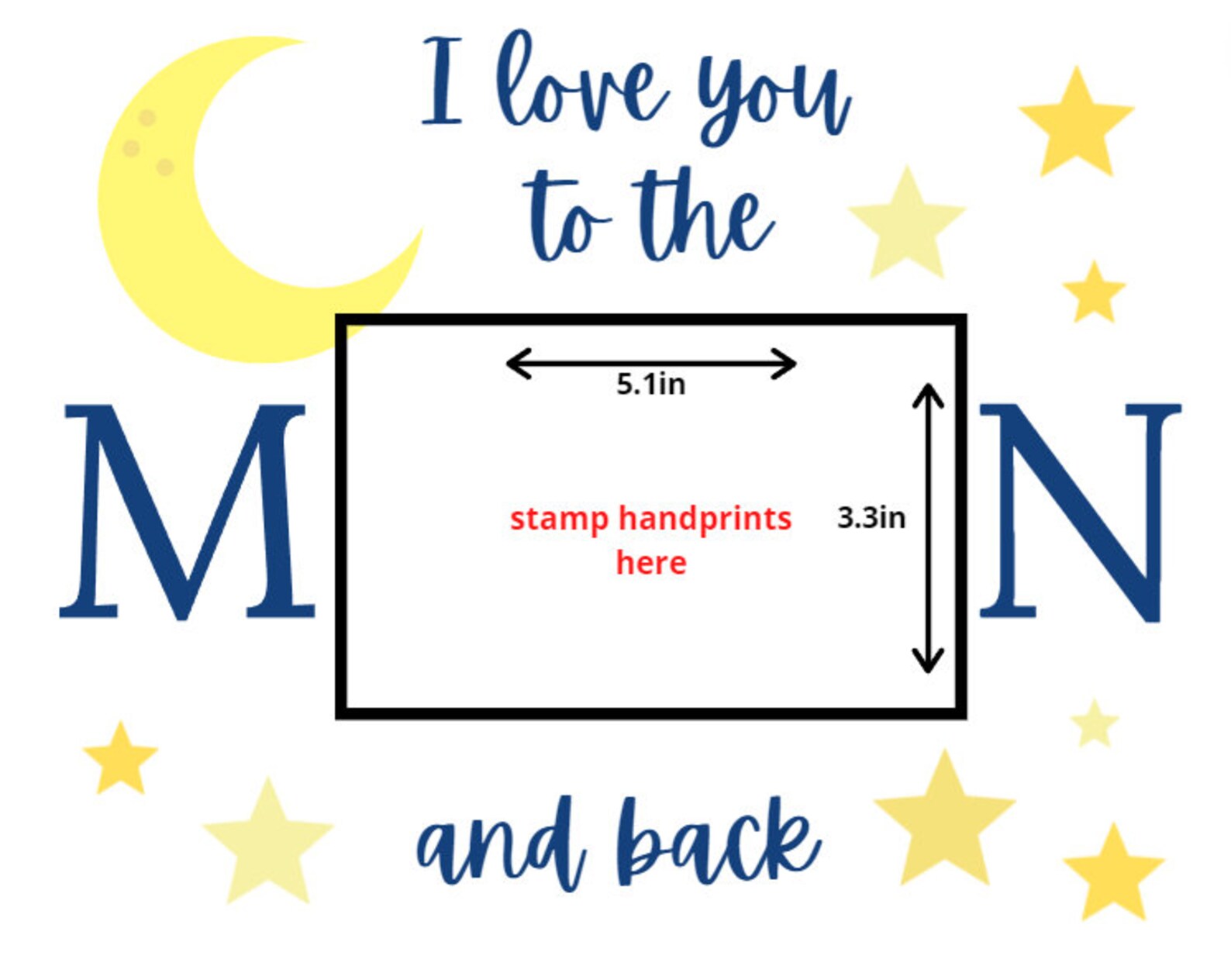 Printable Handprint Art I Love You to the Moon and Back Instant Digital ...