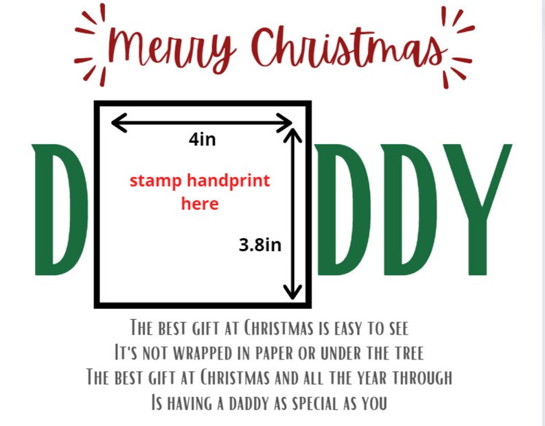 Printable Handprint Art | Merry Christmas Daddy | Instant Digital ...