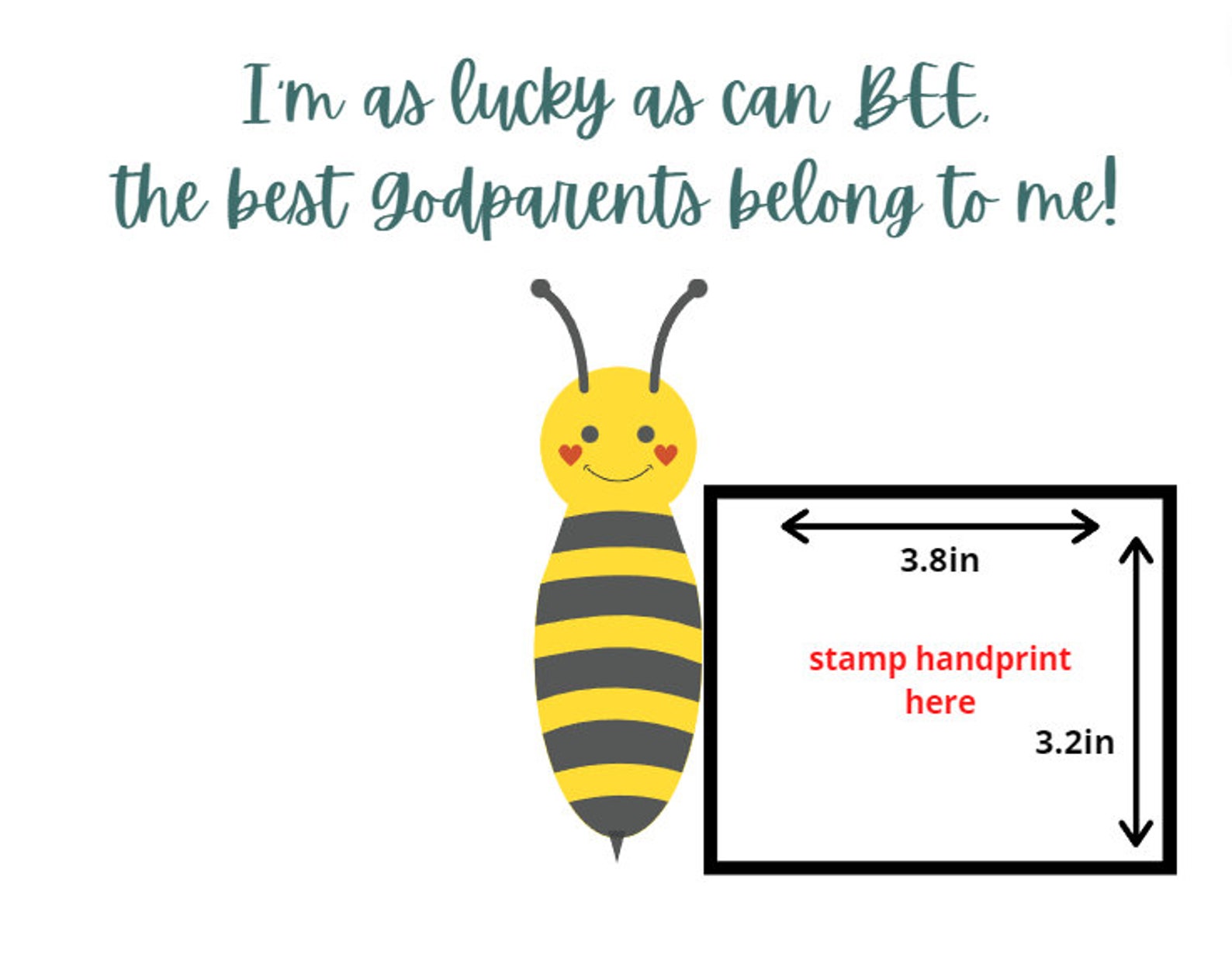 Printable Handprint Art | I'm as Lucky as Can Bee, the Best Godparents ...
