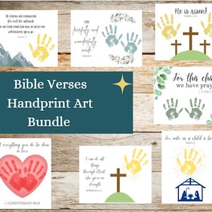Printable Handprint Art Bundle | Bible Verses for Children | Instant Digital Download