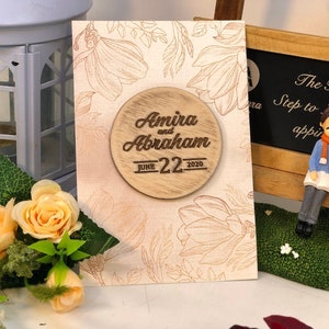 Save the date Magneten + Karten, Luxus Hochzeit Save the Date Karten, Moderne Holz Save the Dates, Farbige Save the Date Karten