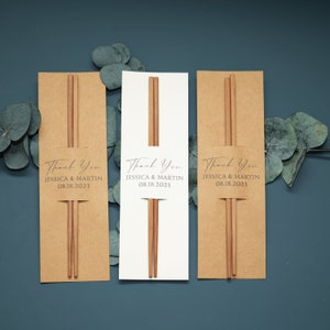 Palillos personalizados, Guardar la fecha, Palillos de favor de boda, Palillos grabados, Regalo de boda, Favores de boda para invitados a granel imagen 3