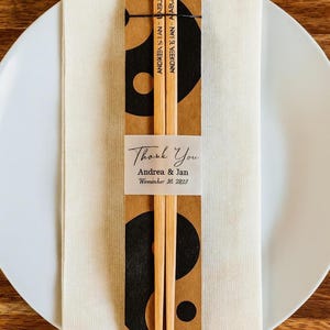 Personalized Bamboo Chopsticks: Engraved Wedding Favors