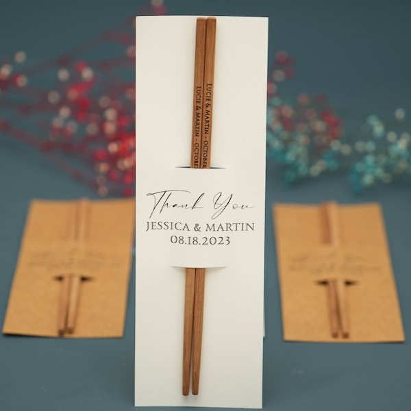 Palillos personalizados, Guardar la fecha, Palillos de favor de boda, Palillos grabados, Regalo de boda, Favores de boda para invitados a granel