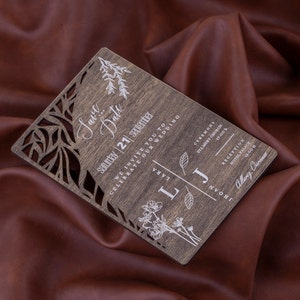 Invito di nozze personalizzato - Invito in legno - Invito di nozze rustico - Set di inviti di nozze - Inviti in legno personalizzati