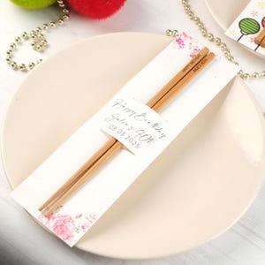 Personalized Bamboo Chopsticks - Engraved 40th Birthday Favors, Custom Hibachi Party Guest Gifts, Unique Wedding & Birthday Keepsakes