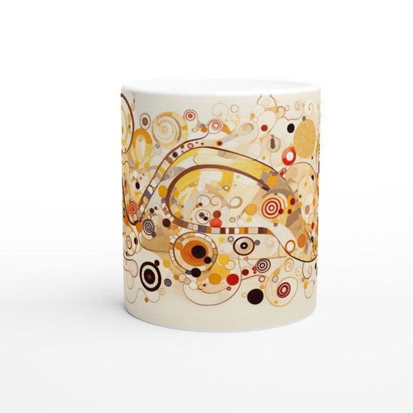 Tasse en céramique inspirée de Klimt - Cadeau inspiré de Klimt - Impression inspirée de Klimt - Cadeau d’art - Cadeau d’amateur de café.