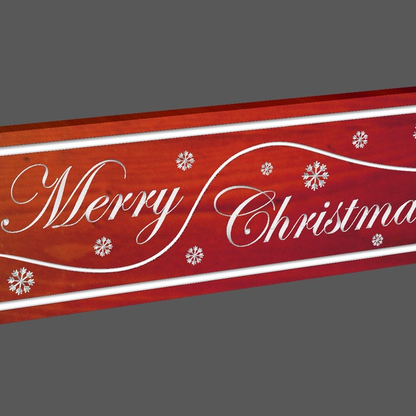 Attractive Merry Christmas Decorative Sign Design cut files .Dxf .Crv  for CNC routers, Vectric and other CNC software.