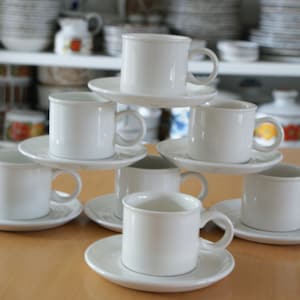 Coffee cup and saucer, Midwinter Stonehenge Plain White