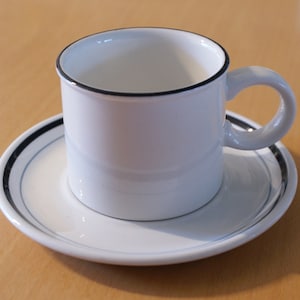 Coffee Cup and Saucer, Midwinter Stonehenge Denver Black & Grey
