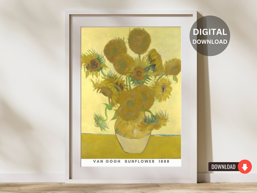 Van Gogh Sunflowers Vase With Fourteen Sunflowers August Etsy