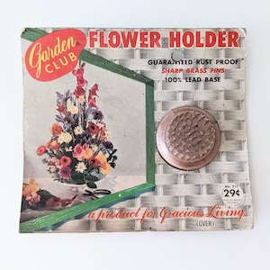 Vintage Garden Club Flower Holder, NOS Pin Frog