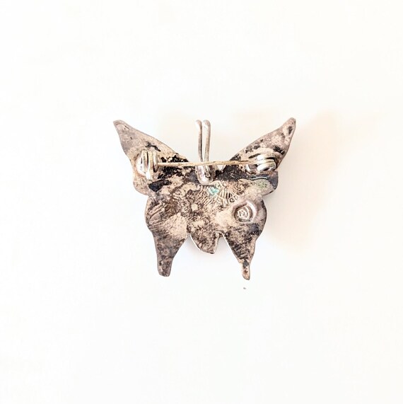 Abalone Sterling Butterfly Moth Brooch Mexico - image 4