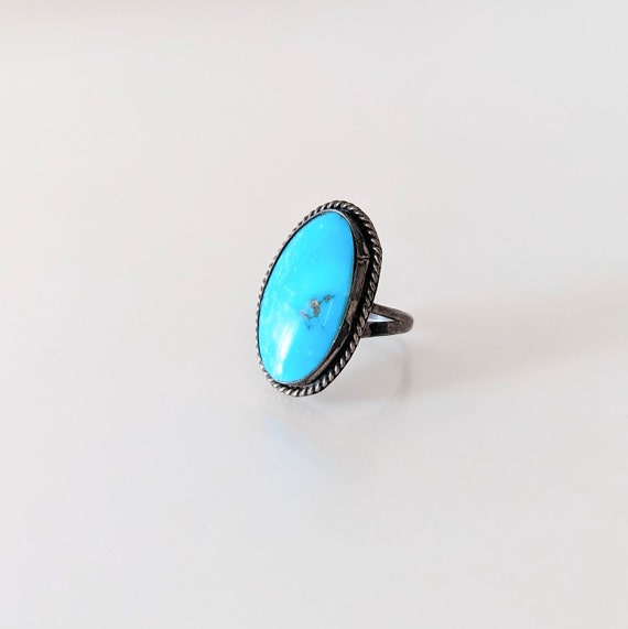 Vintage Turquoise Statement Ring, Southwestern St… - image 3