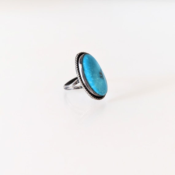 Vintage Turquoise Statement Ring, Southwestern St… - image 4