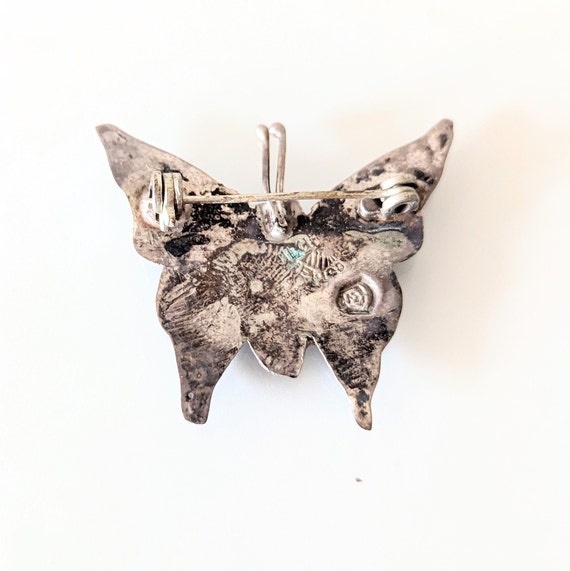 Abalone Sterling Butterfly Moth Brooch Mexico - image 5