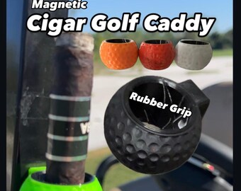 Magnetic Cigar Golf Caddy Holder - Rubber Grip - Secure - N52 Very Strong Magnet ~12lb force