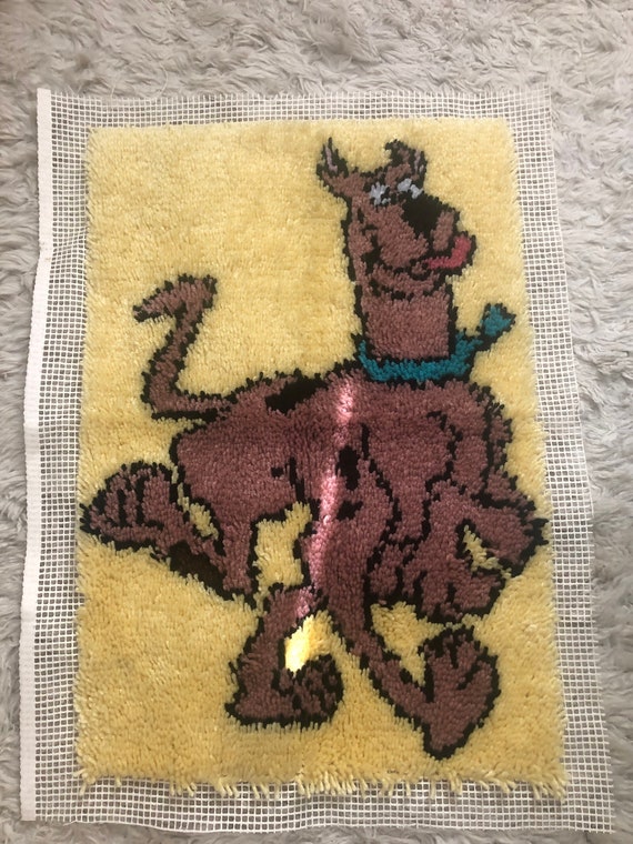 Vintage 1990s Scooby Doo Latch Hook Raw Edge Wall Tapestry Rug Etsy