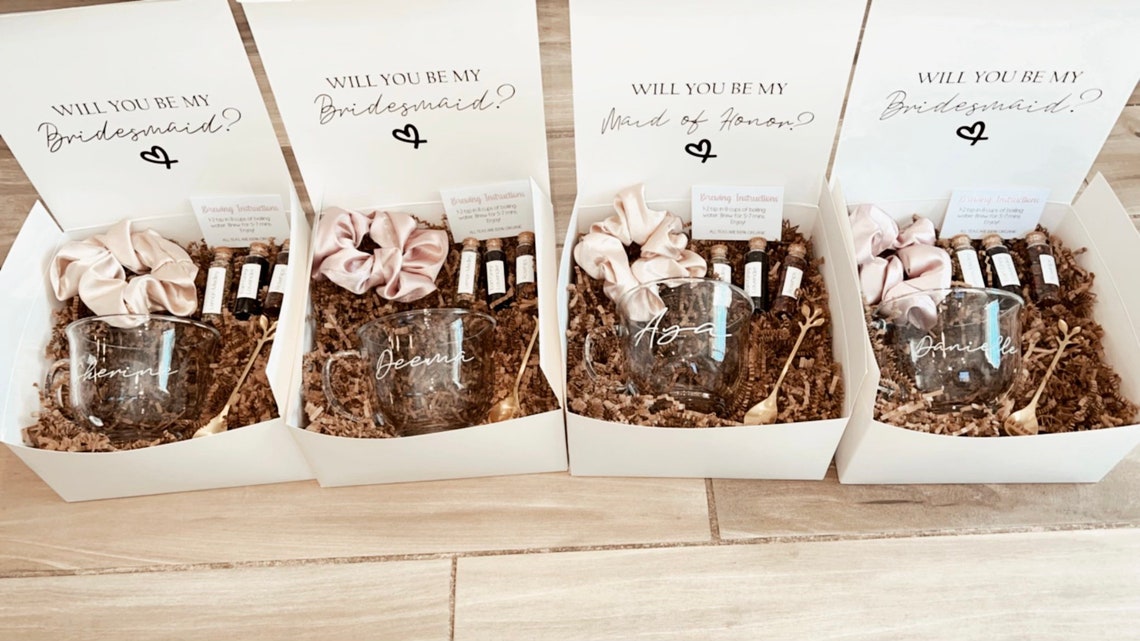 Black and White Bridesmaid Proposal Box Bridesmaid Tea Etsy