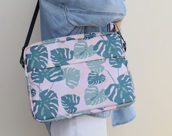 Monstera Print Laptop Messenger Bag , Abstract ITA Bag , Laptop Backpack , Fit Most Laptop