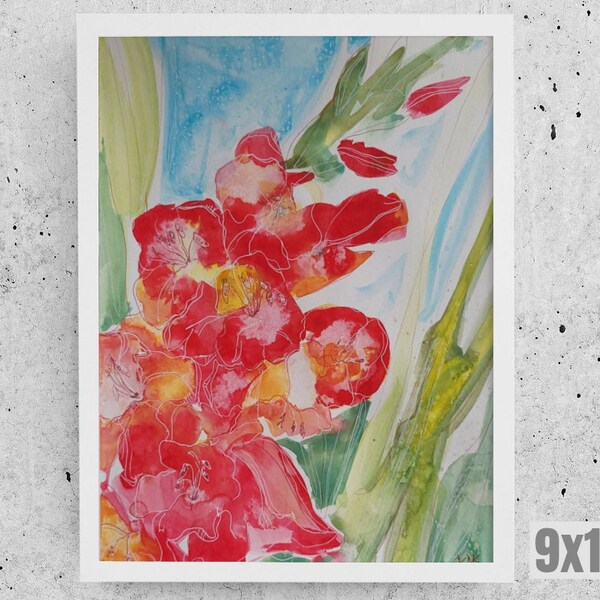 Original watercolor painting flowers - Contemporary flower art - Watercolor flower painting  - Original wall art flowers - Wall art flower