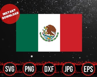 Mexico Flag SVG | Layered  Cut File | Coat of Arms Eagle | Escudo Mexican | Bandera de Mexico PNG | EPS Vector Clipart | Digital Download