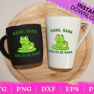 Sana Sana Colita De Rana | Frog with Bandaid | PNG | SVG | Silhouette | Cricut | Mexican | Latina | Funny | Spanish Cut File image 2