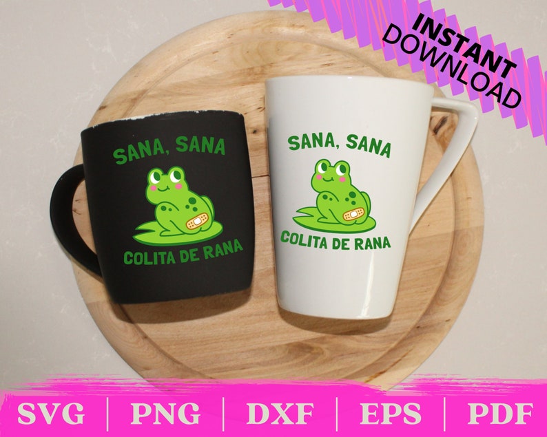 Sana Sana Colita De Rana | Frog with Bandaid | PNG | SVG | Silhouette | Cricut | Mexican | Latina | Funny | Spanish Cut File image 2