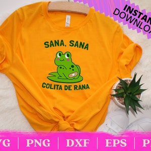 Sana Sana Colita De Rana | Frog with Bandaid | PNG | SVG | Silhouette | Cricut | Mexican | Latina | Funny | Spanish Cut File image 3