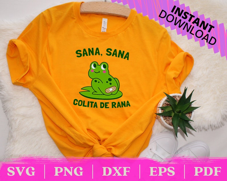 Sana Sana Colita De Rana | Frog with Bandaid | PNG | SVG | Silhouette | Cricut | Mexican | Latina | Funny | Spanish Cut File image 3