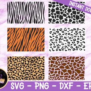 Animal Print SVG Bundle | Leopard Print PNG| Cow Print | Cheetah Print | cut files for cricut silhouette | instand digital download patterns