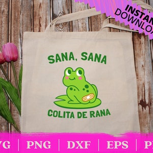 Sana Sana Colita De Rana | Frog with Bandaid | PNG | SVG | Silhouette | Cricut | Mexican | Latina | Funny | Spanish Cut File image 5