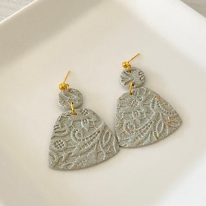 Polymer Clay Earrings | Lace | Elegant | Lightweight | Textured