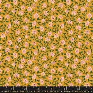 Yellow Floral Cotton Fabric: Tiny Frights, Ruby Star Society