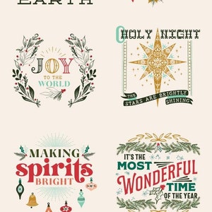 Christmas Fabric Panel: Cheer & Merriment, Moda Cotton Quilting