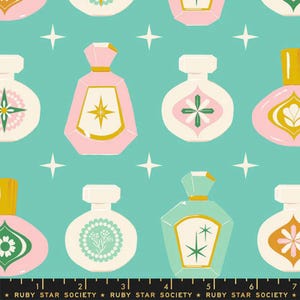 Ruby Star Society Fabric, Curio-Perfume-Agave, Moda, Melody Miller, Quilting, Sewing Supplies, Cotton, Mint Green, Crafts, Fun Projects