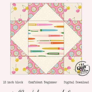Modern Giant Flying Geese Quilt Block | 12 Inch FPP Pattern (PDF Download)