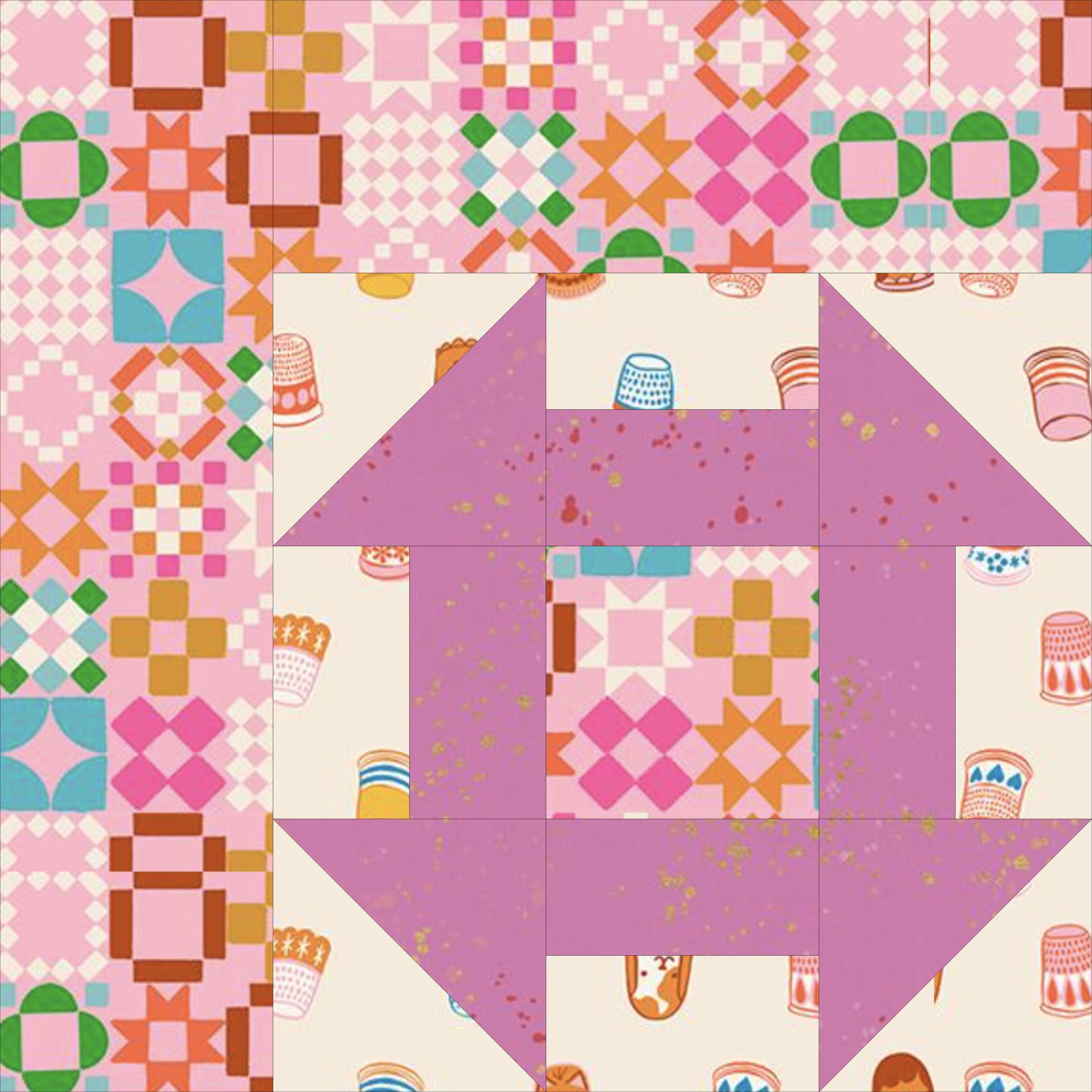 Modern Offset Churn Dash | FPP Block Pattern | 12 Inch Block ...