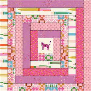 Modern Log Cabin Quilt Block Pattern | 12" FPP (Digital PDF) by Jessica Alice