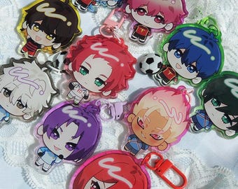 Blue Soccer Anime Acrylic Charms