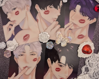 Love and Deepspace Xavier Zayne Rafayel Sylus Caleb Photocards- Lipstain Series