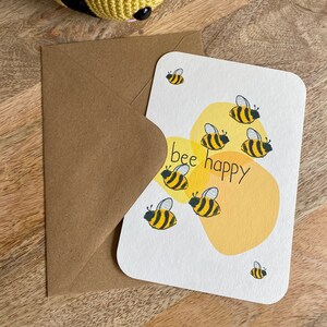 Bienen Postkarte "bee happy" inklusive Umschlag