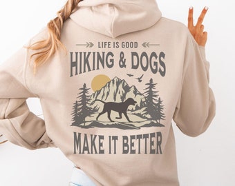Hiking With Dogs Hoodie, Camping Hiking Gift For Dog Lover, Dog Lover Hiking, Outdoorsy Dog Gift, Dog Walking Hoodie, Cute Dog Gift For Mom