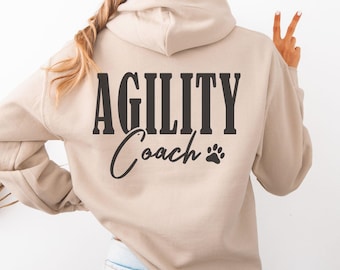 Agility Coach Hoodie, Dog Training Hoodie, Dog Sports Gift, Unisex Medium Weight Pullover Sweatshirt