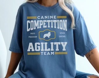 Camiseta de agilidad para perros, camiseta de entrenamiento de agilidad competitiva, camiseta deportiva personalizada para perros de raza, camiseta para perros con colores cómodos, equipo de agilidad de competición